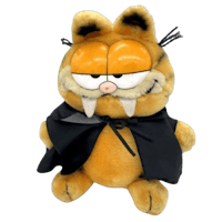 a garfield cat dressed in a black cloak